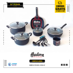 Set Hudson Teflon Negro x 11 Piezas