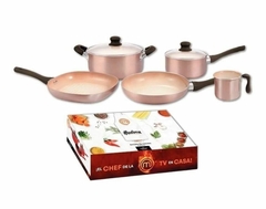 SET HUDSON CERAMICA BRONCE 7 PIEZAS mc