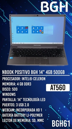 Notebook Positivo bgh 14 4gb 500gb