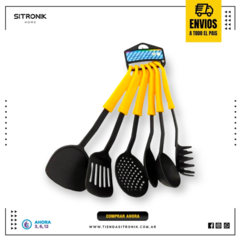 UTENSILLOS FARY NYLON X6 NEGRO Y AMARILLO