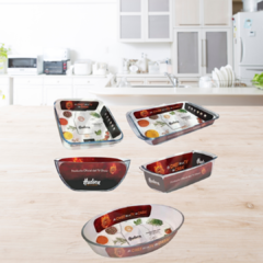 Set de Fuentes de Vidrio Templado HUDSON MASTERCHEF x5