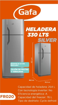 Heladera Gafa 330 LTS Silver