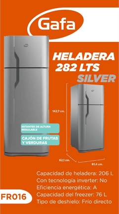Heladera Gafa 282 LTS Silver