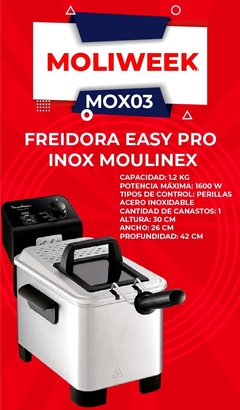 Freidora Moulinex Easy Pro Inox 1.2kg 1600w