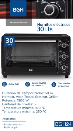 Horno Electrico BGH 30lts 1500W