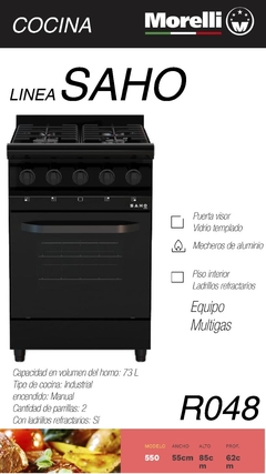 Cocina Morelli Linea Saho 73L Cocina Multigas