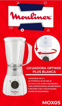 Licuadora Moulinex Optimix Plus Blanca 2 L 550w