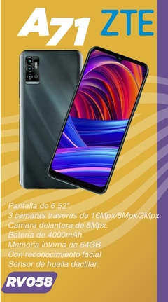 Samsung A71 ZTE CAMARA 16MPX MEMORIA 64GB