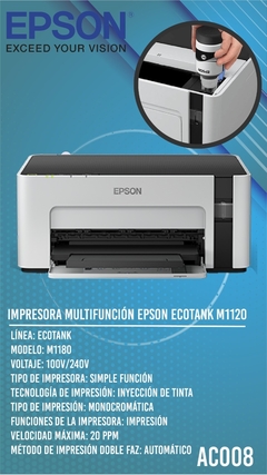Impresora Multifuncion epson ecotank m1120