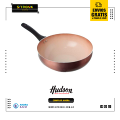 Wok Hudson 28cm Color Bronce Cerámica Antiadherente