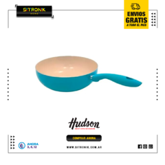 Wok Hudson 28cm Color Celeste Ceramica Antiadherente