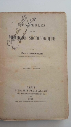 Les Regles De La Méthode Sociologique - Emile Durkheim na internet