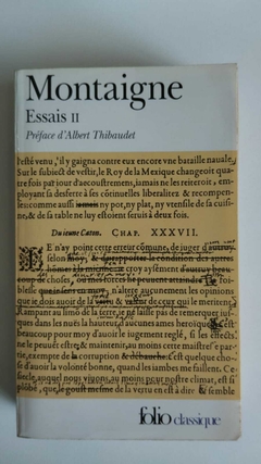 Edição: Ensaios, Vol. II, de Montaigne (pref. Albert Thibaudet