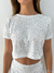 Blusa cropped de paetê