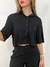 Camisa feminina cropped sofi preta