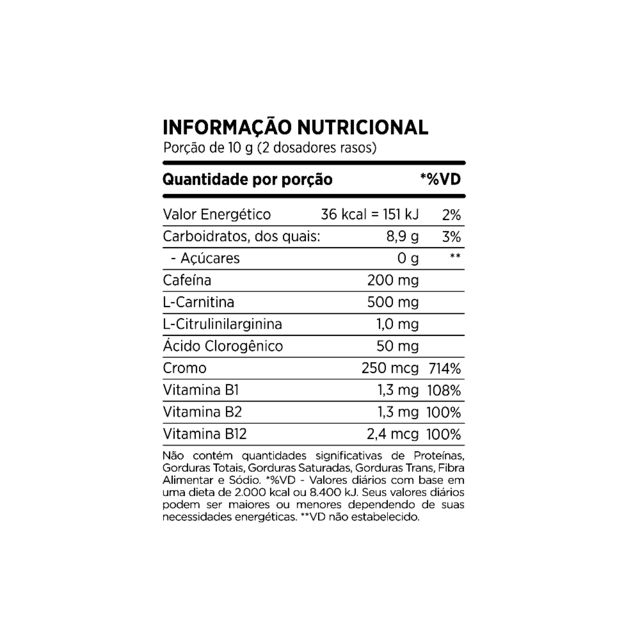 Pré-Treino Lipo Burn Black 200g - Atlhetica Nutrition