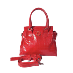 CARTERA CUERO ARGENTINO Bea - Rojo c/croco rojo