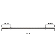 Barra Hueca Cromada 1,50m c/topes.- en internet