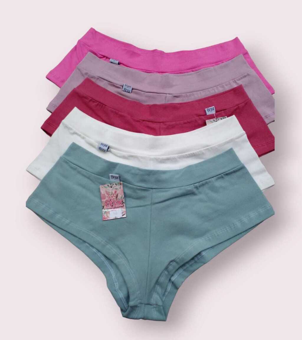 Culotte Minishort Algodon Lycra Talle Plus Pack x 6