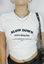 Camiseta Baby Tee Slow Down Off White na internet