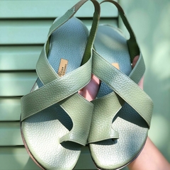Sandália Carmen verde gris - comprar online