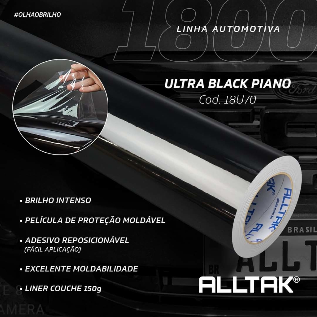 Adesivo Ultra Black Piano Airflow 3,0 Alltak 10m de comprimento