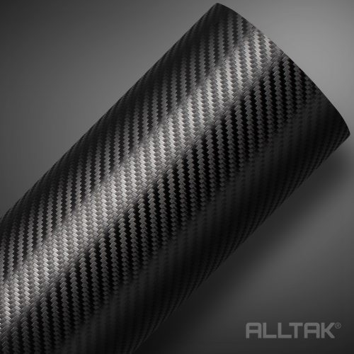Adesivo Envelopamento Fibra Carbono Preto 4D Alltak 10m de comprimento por  1,5m de largura