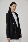 BLAZER LINO CRUZADO NEGRO