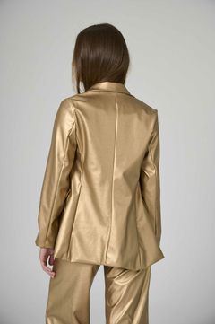 BLAZER 1 BOTON ECOCUERO FORRADO DORADO - comprar online