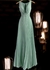 Vestido de festa longo plissado- Verde menta - comprar online