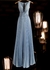 Vestido de festa longo plissado- Azul serenite - comprar online