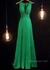 Vestido de festa longo plissado- Verde bandeira - comprar online