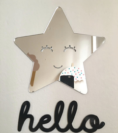 Espejo acrílico con diseño de Estrella con carita feliz