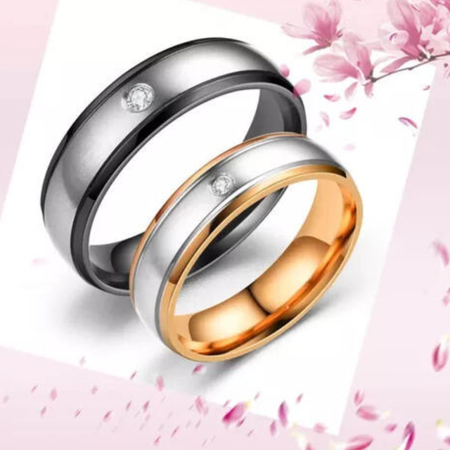Anillos De Compromiso Parejas Acero Quirurgico Por Par