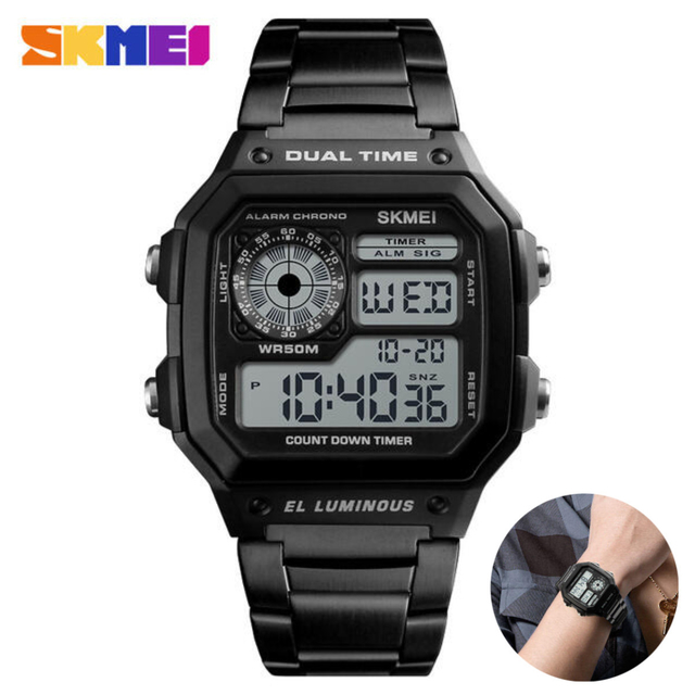 Skmei 1335 fashion chronograph stainless steel digital watch shop