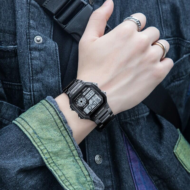Reloj Elegante Hombre Skmei 1335 Acero Alarma Digital Cronometro