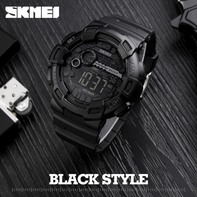Skmei black clearance