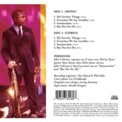 CD John Coltrane - My Favorite Things: 60th Anniversary Edition / contracapa