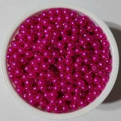 Perla Plastica 6mm Fucsia