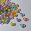 10u Corazón Plástico Transparente con Color