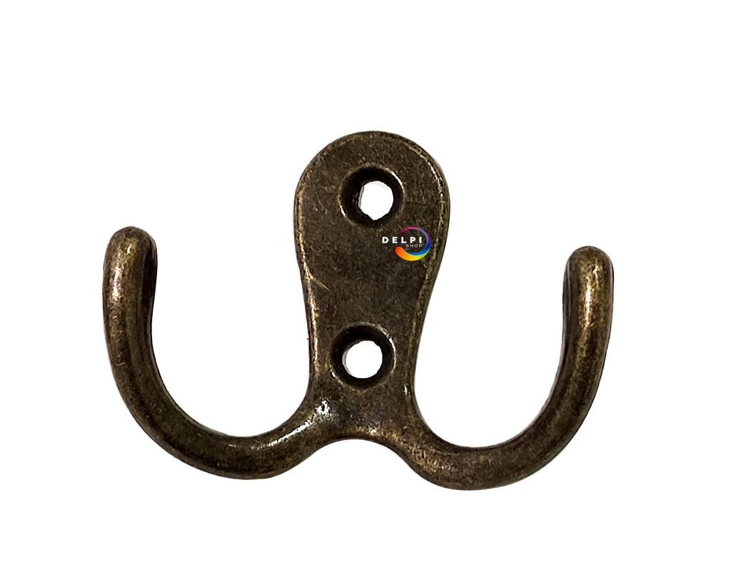 Gancho para percheros de madera Doble Colgador Vintage Zamak Viejo