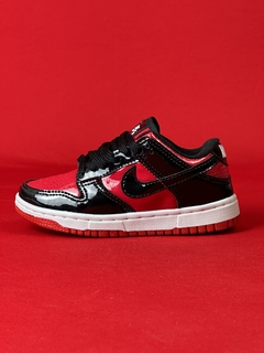 Dunk Low Infantil Preto Com Vermelho Vinil na internet