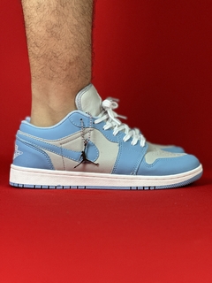 Air Jordan 1 Low Azul Cinza Nacional S