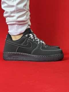 Nike air force 1 Preto Camurca Detalhes Branco nacional s