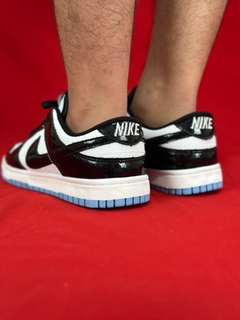 Nike dunk preto branco sola azul brilhante nacional na internet