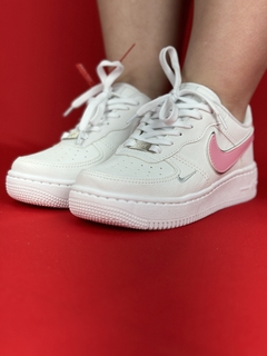 Nike air force 1 branco rosa prata nacional s - comprar online