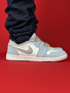 Air Jordan 1 Low azul claro com cinza e branco Nacional S