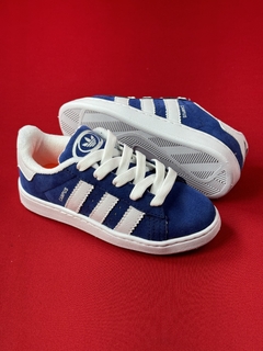 Adidas campus infantil azul branco nacional