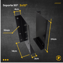 Soporte abierto para 3x10 (Alas Externas - Ancho Regulable) - comprar online