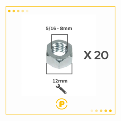 Varilla Roscada 5/16 (8mm) + Tuercas y Arandelas en internet